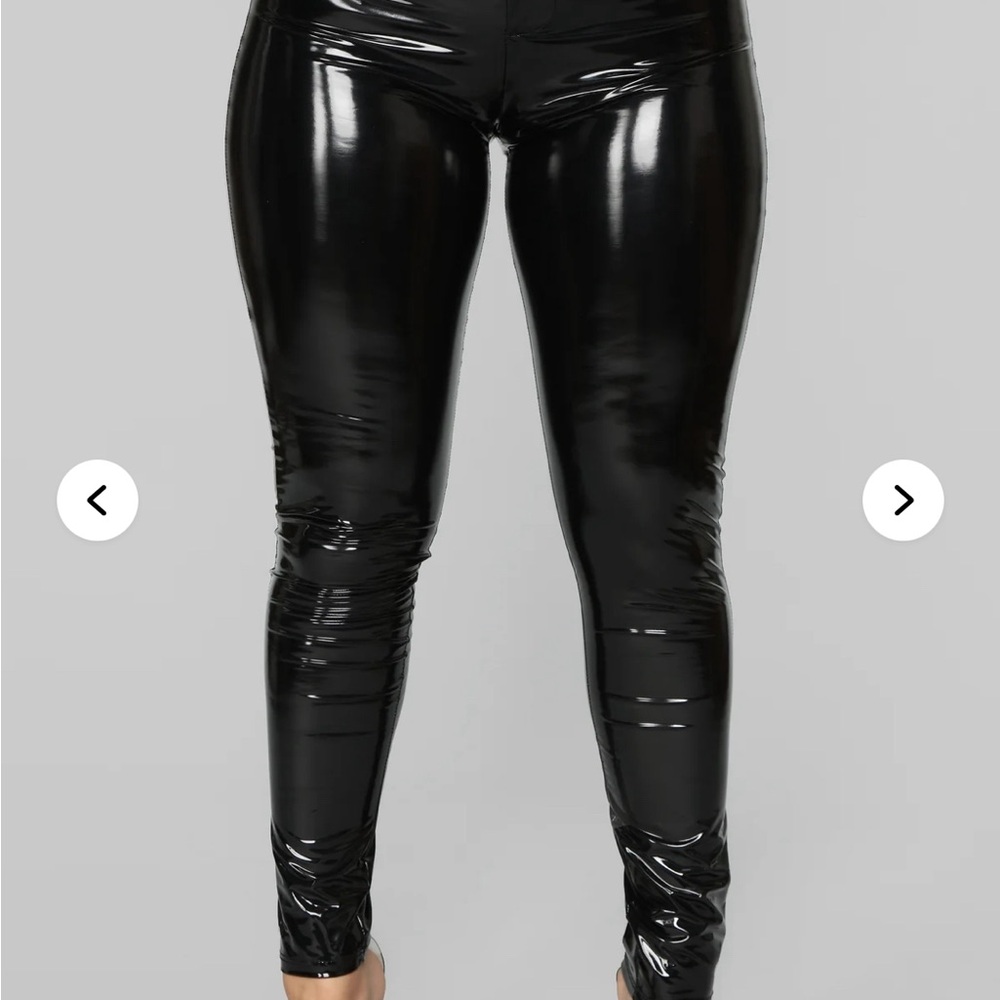 Fashion Nova Glossy Black Vinyl Pants